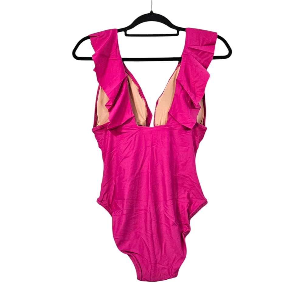 NWT J.Crew Ruched Ruffle One-Piece Swimsuit Size 10 - Picture 7 of 7